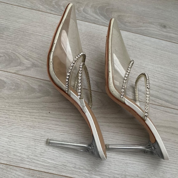 Antonio Melani Elisha Clear Vinyl Rhinestone Heeled Mules - Picture 6 of 8